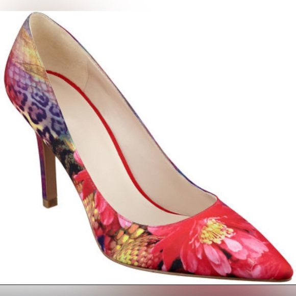 Nine West Martina Floral Print Pointed Toe Pumps – Size 8M - Picture 1 of 9